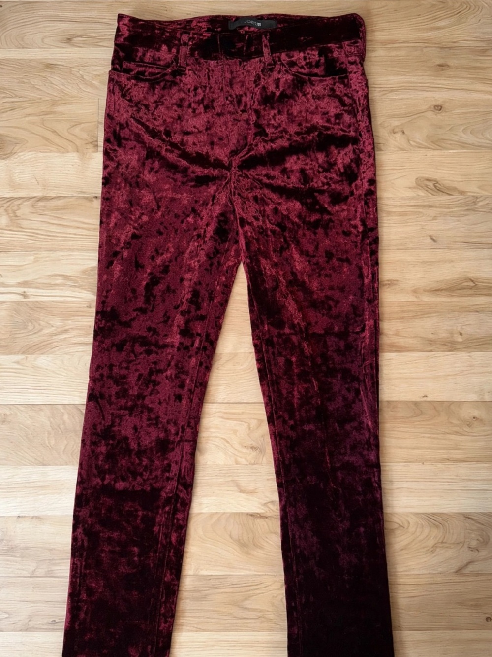 Joe’s Jeans The Charlie High Rise Skinny Burgundy Velvet Pants Size 27
